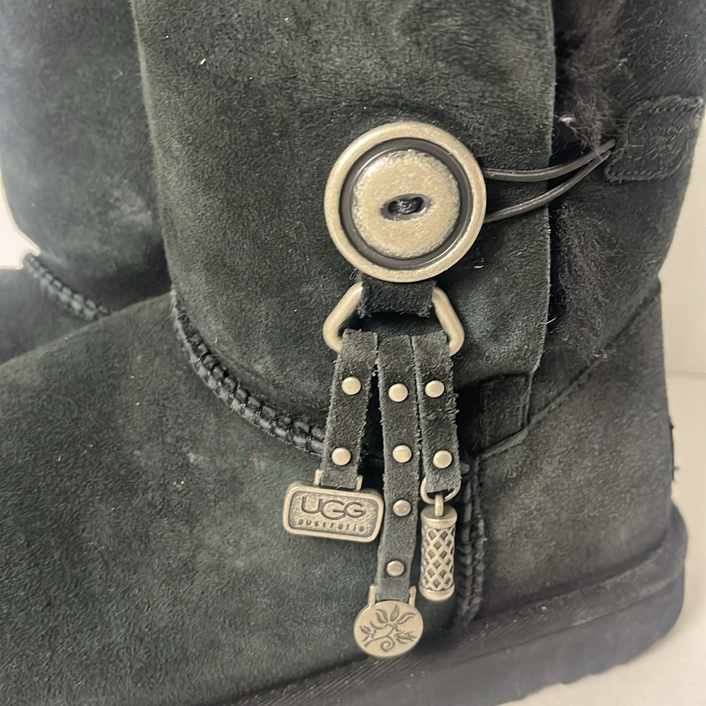 Ugg Black Azalea Charm Boots Women's Size 9 - Picture 3 of 8